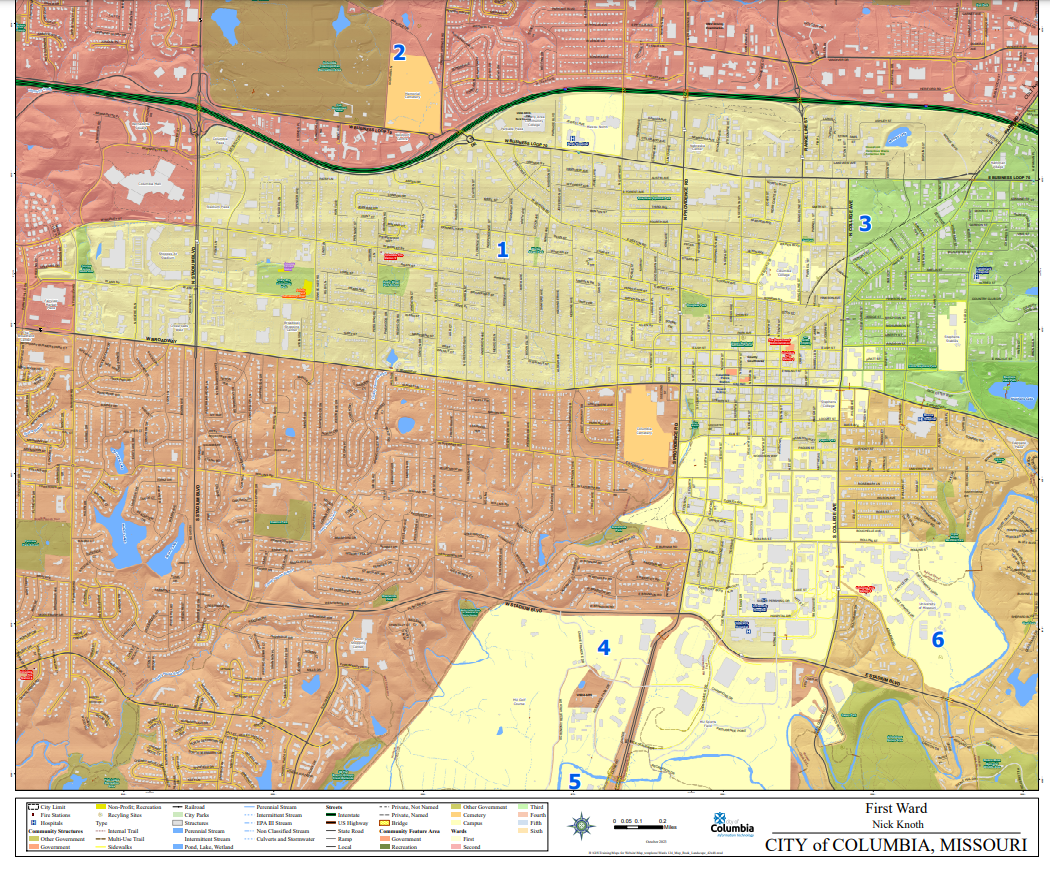 Map of Columbia City Council First Ward